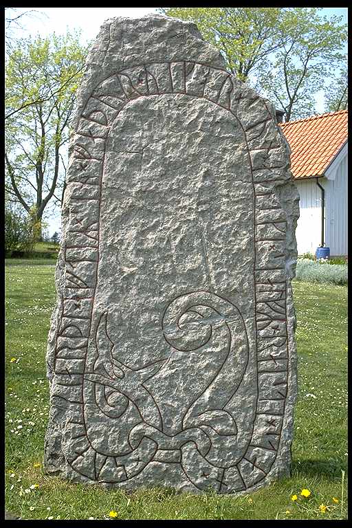 Runes written on runsten, grå kalksten. Date: V